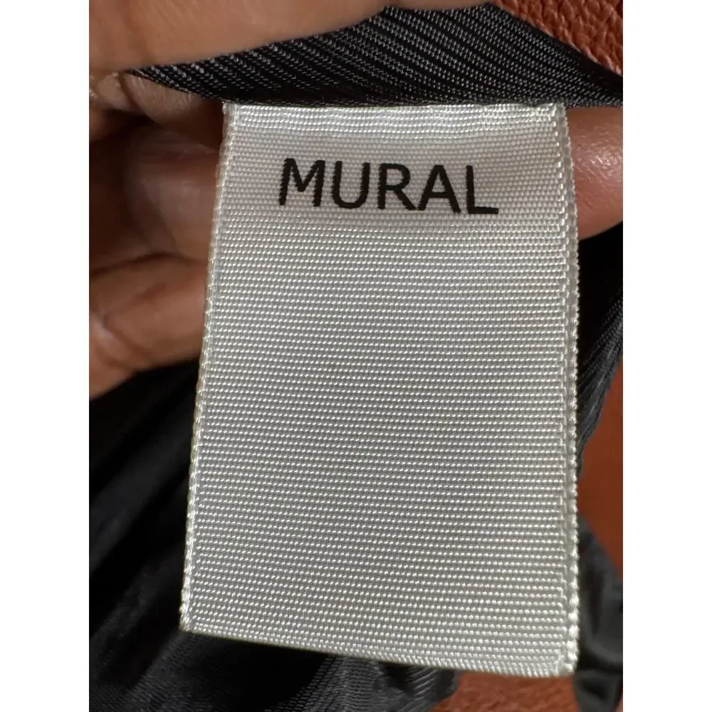 Mural Leather Moto Biker Vests Brown Black Zips Front Stretch Back Womens Medium - Picture 7 of 11